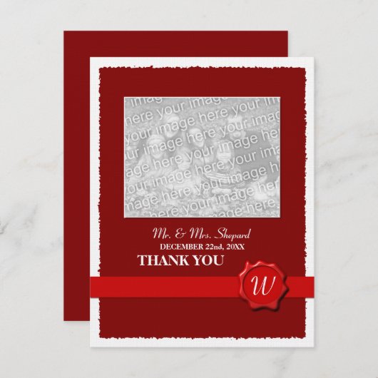 Wax Seal Weddenschap Bedankt (Voorkant / Achterkant)