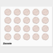 Wax Seal Wedding Accent Initiaal Roos Gold ID870 Ronde Sticker (Vel)