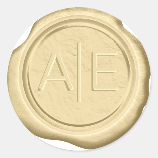 Wax Seal Wedding Accent Initialen Gold ID947 Ronde Sticker (Voorkant)