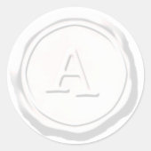Wax Seal Wit Monogram A Initiaal Ronde Sticker (Voorkant)
