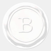 Wax Seal Wit Monogram B Initiaal Ronde Sticker (Voorkant)