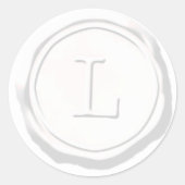 Wax Seal Wit Monogram L Initiaal Ronde Sticker (Voorkant)