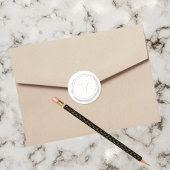 Wax Seal Wit Monogram V Initiaal Ronde Sticker