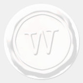 Wax Seal Wit Monogram W Initiaal Ronde Sticker (Voorkant)