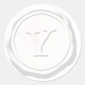 Wax Seal Wit Monogram Y Initiaal Ronde Sticker (Voorkant)