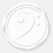 Wax Seal Wit Treble Clef Symbool Ronde Sticker (Voorkant)
