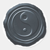 Wax Seal Zilver Blauw Yin Yang Symbool Ronde Sticker (Voorkant)