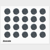 Wax Seal Zilveren Blauw Monogram Z Initiaal Ronde Sticker (Vel)