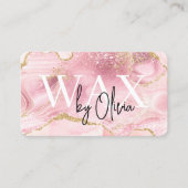 Wax Specialist Esthetician Pink QR Code  Visitekaartje (Voorkant)