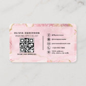 Wax Specialist Esthetician Pink QR Code  Visitekaartje (Achterkant)