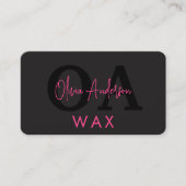 Wax Specialist Esthetician QR Code Hot Pink Black Visitekaartje (Voorkant)