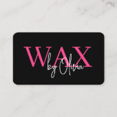 Wax Specialist Esthetician QR Code Hot Pink Visitekaartje (Voorkant)