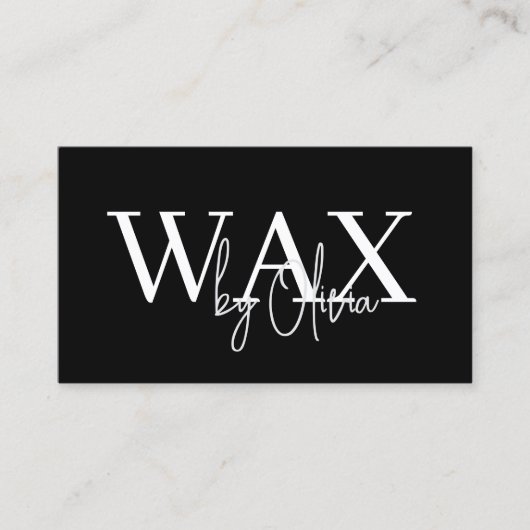 Wax Specialist Esthetician QR Code Zwart Wit Visitekaartje (Voorkant)