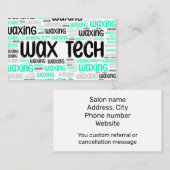 Wax tech blauw groen visitekaartje (Voorkant / Achterkant)