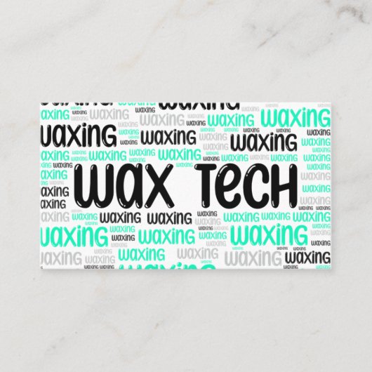 Wax tech blauw groen visitekaartje (Voorkant)