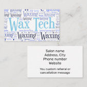 Wax tech blauw visitekaartje (Voorkant / Achterkant)