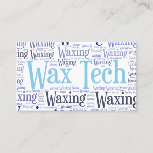 Wax tech blauw visitekaartje (Voorkant)