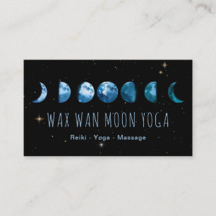 *~* Wax Wan Stars BLAUWGROEN BLUE Lunar Moon Phase Visitekaartje