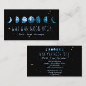 *~* Wax Wan Stars BLAUWGROEN BLUE Lunar Moon Phase Visitekaartje (Voorkant / Achterkant)