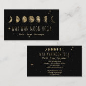 *~* Wax Wan Stars GOLD MOON Lunar Phases Black Visitekaartje (Voorkant / Achterkant)