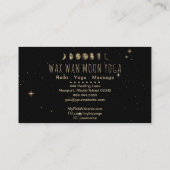 *~* Wax Wan Stars GOLD MOON Lunar Phases Black Visitekaartje (Achterkant)