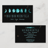 *~* Wax Wan Stars TURQUOISE BLUE Lunar Moon Phases Visitekaartje (Voorkant / Achterkant)