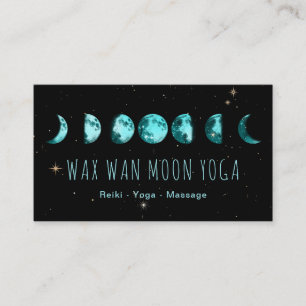 *~* Wax Wan Stars TURQUOISE BLUE Lunar Moon Phases Visitekaartje