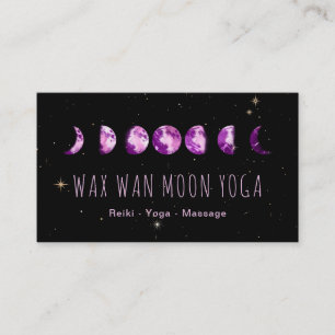 *~* Wax Wan Stars Violet Paarse Lunar Moon Phases Visitekaartje