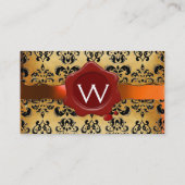 WAX ZEGEL DAMAST PERKAMENT MONOGRAM VISITEKAARTJE (Achterkant)