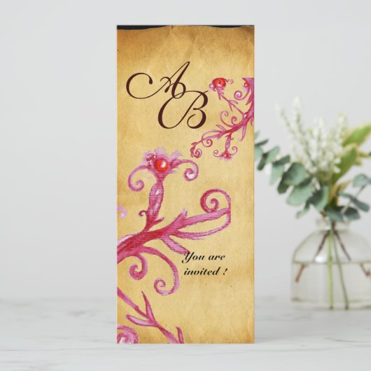 WAX ZEGEL  MAGISCHE BESJES  MONOGRAM, Perkament Kaart (Staand voorkant)