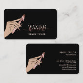 wax zwarte roze vrouw handwastechnicus busje visitekaartje (Voorkant / Achterkant)