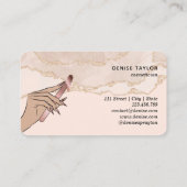 wax zwarte roze vrouw handwastechnicus busje visitekaartje (Achterkant)