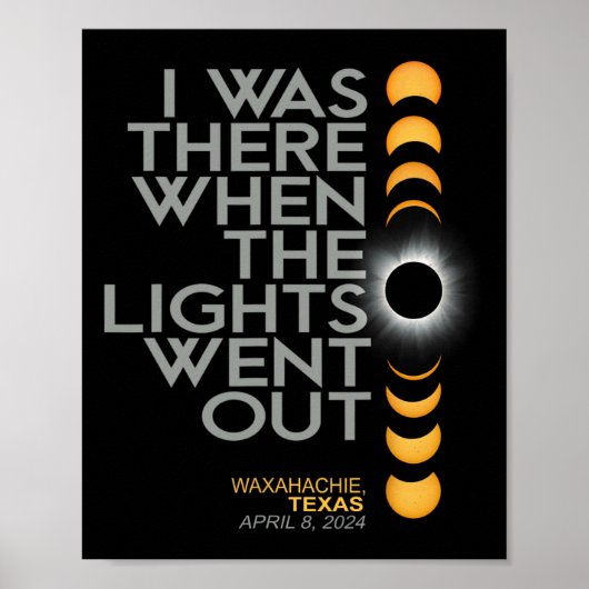 Waxahachie 2024 Zonsverduistering 2024 040824 Verd Poster (Voorkant)