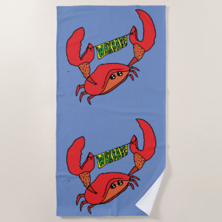 Waxbabe Crab Banner Logo Beach Towel Strandlaken