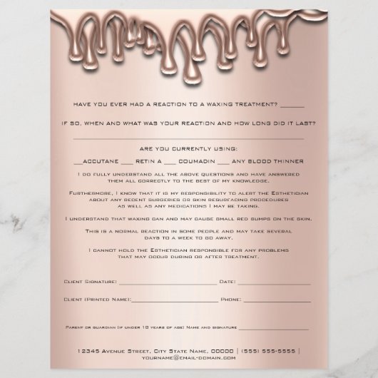 Waxdepletie Liability Waiver Release Drives Flyer (Achterkant)