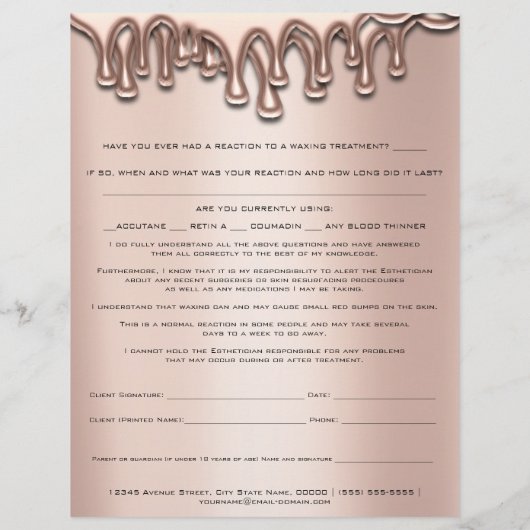 Waxdepletie Liability Waiver Release Drives Flyer (Achterkant)