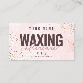 Waxen met marmer Gold Pink Luxury Aftercare Card Visitekaartje