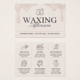 Waxen Nazorg Spa Card Beige Minimalistische Salon  Visitekaartje
