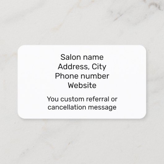 Waxestheticus Visitekaartje (Achterkant)