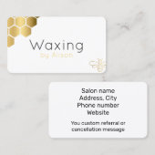 Waxestheticus Visitekaartje (Voorkant / Achterkant)