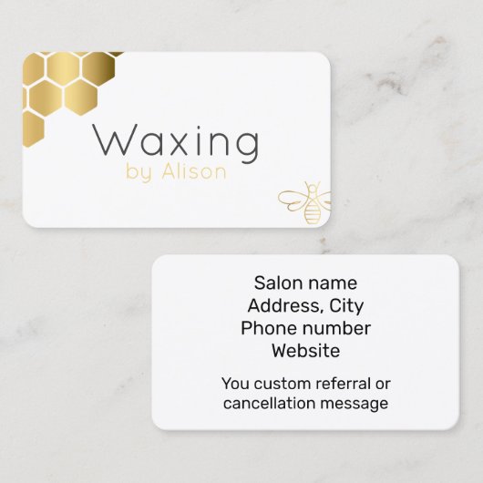 Waxestheticus Visitekaartje (Voorkant / Achterkant)