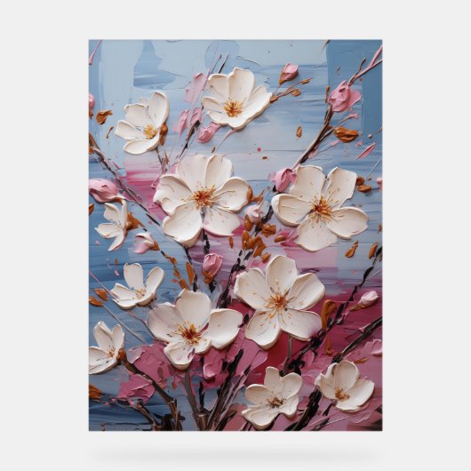 Waxflower - Impasto Floral Acryl Bord (Voorkant)