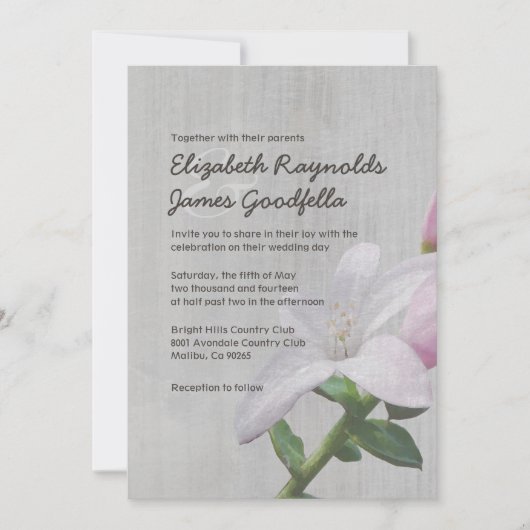 Waxflower Wedding-uitnodigingen Kaart (Voorkant)