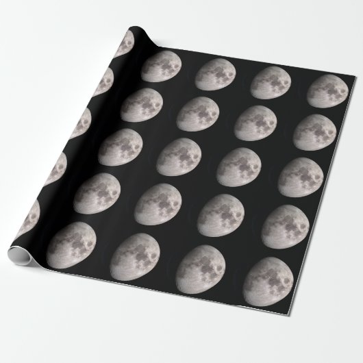 Waxgibbous moon fase NASA afbeeldingen Cadeaupapier (Uitgerold)