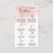 Waxine Aftercare Guide Roze Waterverf Beauty Visitekaartje (Voorkant)