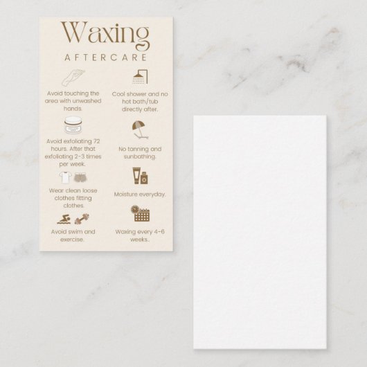 Waxine-nazorgkaart Visitekaartje (Voorkant / Achterkant)