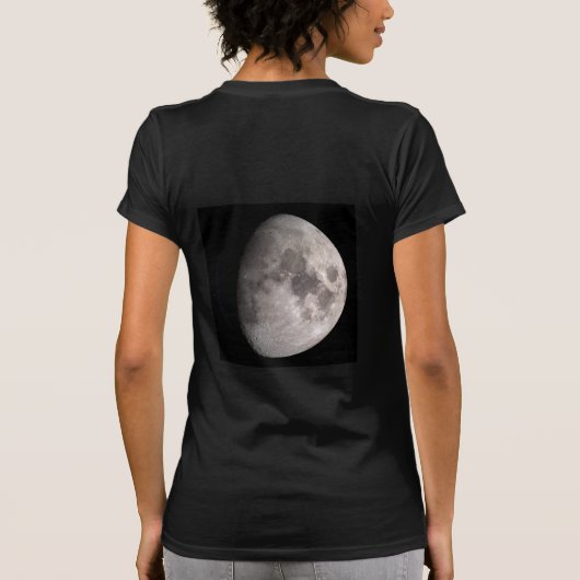 Waxing and waning gibbous moon black t-shirt (Achterkant)