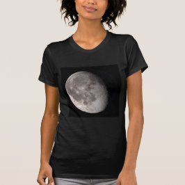 Waxing and waning gibbous moon black t-shirt