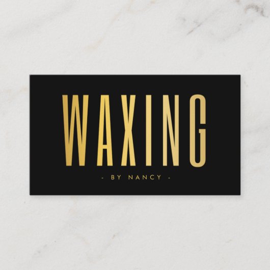Waxing Black And Gold  Visitekaartje (Voorkant)