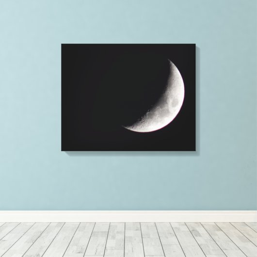 Waxing Crescent Moon Canvas Afdruk (Insitu (Houten vloer))